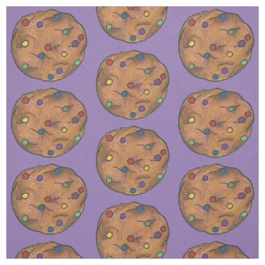 Rainbow Chocolate Chip Cookie Cookies Fabric Stof (Swatch)