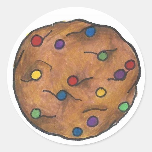 Rainbow Chocolate Chip Cookie Foodie Pride Baking Ronde Sticker (Voorkant)