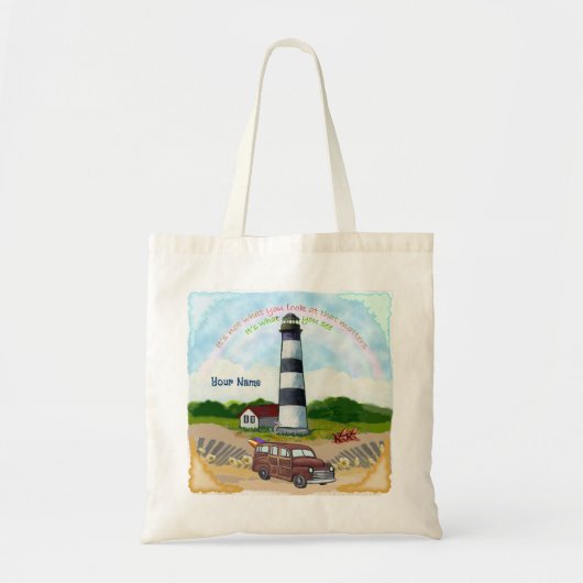 Rainbow Choice Lighthouse canvas tas (Voorkant)