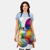 Rainbow Christmas Baubles Digitale kunst Schort (Gedragen)