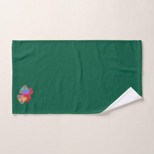 Rainbow Christmas Bells Green Bad Handdoek (Handdoek)