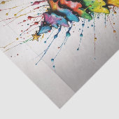 Rainbow Christmas Tree Oil Splash Decoupage Papier (Detail)