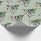 Rainbow Christmas Tree Waterverf Kunst Cadeaupapier (Hoek)