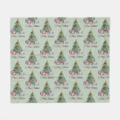 Rainbow Christmas Tree Waterverf Kunst Fleece Deken (Voorkant (Horizontaal))
