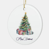 Rainbow Christmas Tree Waterverf Kunst Keramisch Ornament (Links)