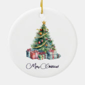 Rainbow Christmas Tree Waterverf Kunst Keramisch Ornament (Achterkant)