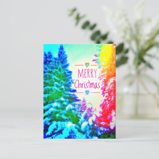 RAINBOW CHRISTMAS TREES BRIEFKAART (Staand voorkant)