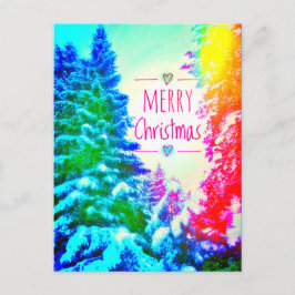 RAINBOW CHRISTMAS TREES BRIEFKAART