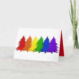 Rainbow Christmas Trees Mannen Kaart