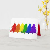Rainbow Christmas Trees Mannen Kaart (Gele Bloem)