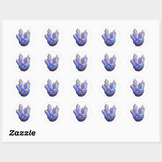 Rainbow Chrome Crystal Ronde Sticker (Vel)