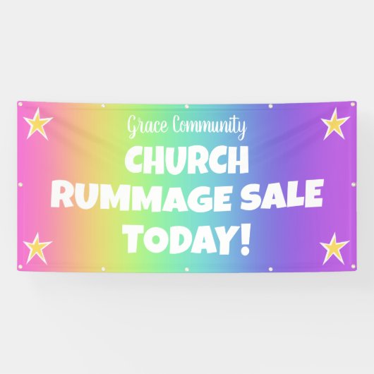 Rainbow Church Rummage Sale Banner (Horizontaal)