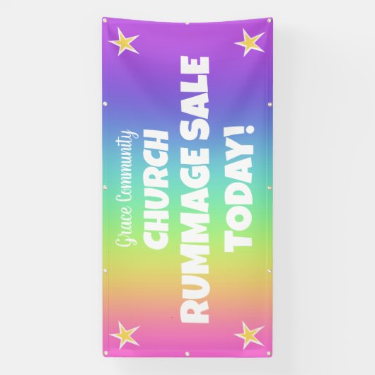 Rainbow Church Rummage Sale Banner (Verticaal)