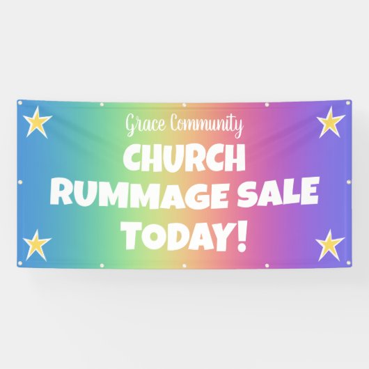 Rainbow Church Rummage Sale Banner (Horizontaal)