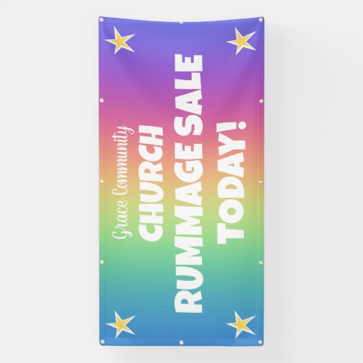Rainbow Church Rummage Sale Banner (Verticaal)