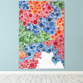 Rainbow Circle Dot Schilderij Landschap Print (Insitu (Houten vloer))