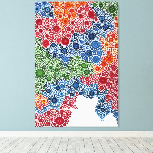 Rainbow Circle Dot Schilderij Landschap Print (Insitu (Houten vloer))