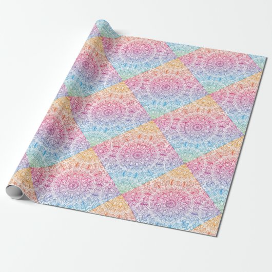 Rainbow Circle Mandala Cadeaupapier (Uitgerold)