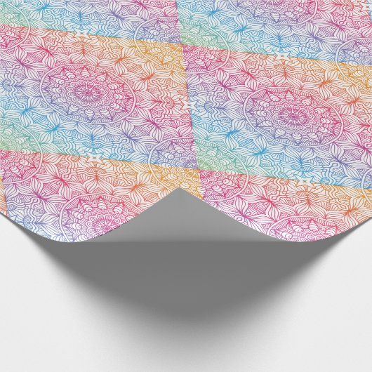 Rainbow Circle Mandala Cadeaupapier (Hoek)