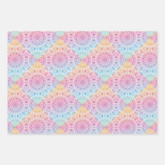 Rainbow Circle Mandala Inpakpapier Vel (Voorkant 2)