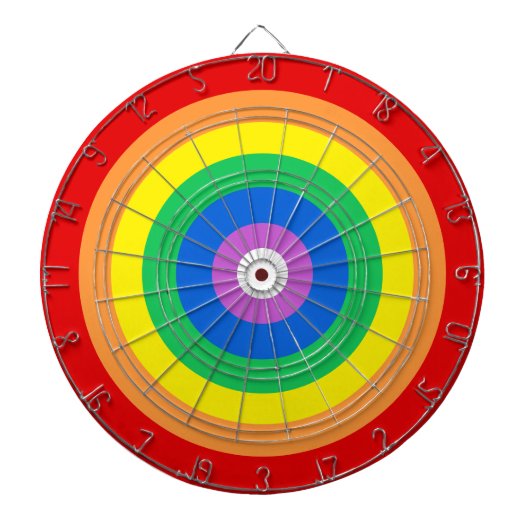 Rainbow Circles Dart Board Dartbord (Voorkant)