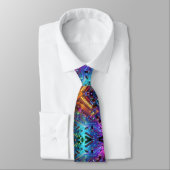 Rainbow Circuit Board Necktie – Colorful Tech Geek Stropdas (Gebonden)