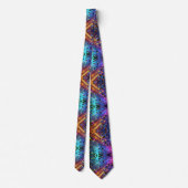 Rainbow Circuit Board Necktie – Colorful Tech Geek Stropdas (Achterkant)