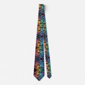 Rainbow Circuit Board Necktie – Colorful Tech Geek Stropdas (Voorkant)