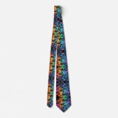 Rainbow Circuit Board Necktie – Colorful Tech Geek Stropdas (Achterkant)