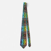 Rainbow Circuit Board Necktie – Colorful Tech Geek Stropdas (Voorkant)