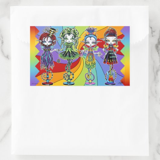 Rainbow Circus Pixie Stick Freaks Sticker (Tas)