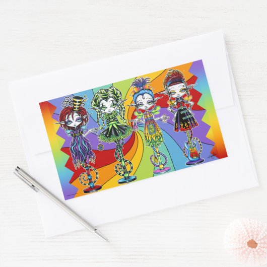 Rainbow Circus Pixie Stick Freaks Sticker (Envelop)