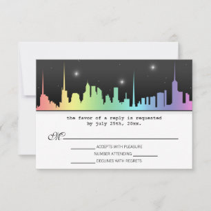 Rainbow City Skyline Reception RSVP Reply Kaarten Kaartje