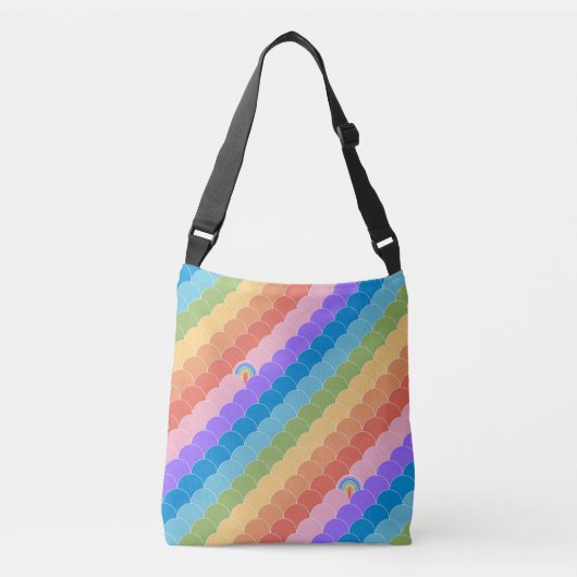 Rainbow Clamshell Crossbody Bag Crossbody Tas (Voorkant)