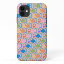 Rainbow Clamshell met harten Telefoon Case