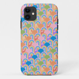 Rainbow Clamshell met harten Telefoon Case
