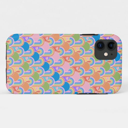 Rainbow Clamshell met harten Telefoon Case (Achterkant (horizontaal))