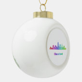 Rainbow Cleveland skyline Keramische Bal Ornament (Links)