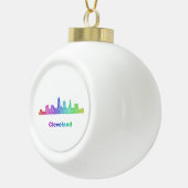 Rainbow Cleveland skyline Keramische Bal Ornament (Rechts)