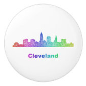 Rainbow Cleveland skyline Keramische Knop (Voorkant)