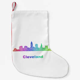 Rainbow Cleveland skyline Kleine Kerstsok