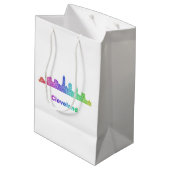 Rainbow Cleveland skyline Medium Cadeauzakje (Achterkant Gekanteld)