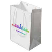 Rainbow Cleveland skyline Medium Cadeauzakje (Voorkant Gekanteld)