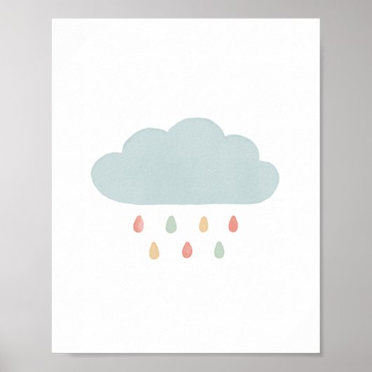 Rainbow Cloud Baby Nursery Decor Poster (Voorkant)