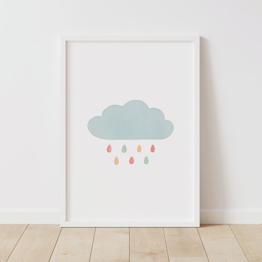 Rainbow Cloud Baby Nursery Decor Poster