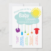 Rainbow Cloud Baby shower Uitnodiging (Voorkant)