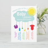 Rainbow Cloud Baby shower Uitnodiging (Staand voorkant)