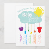 Rainbow Cloud Baby shower Uitnodiging (Voorkant / Achterkant)