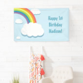 Rainbow Cloud Birthday Banner (Insitu)