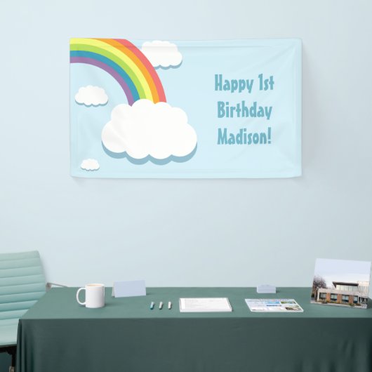 Rainbow Cloud Birthday Banner (Beurs)